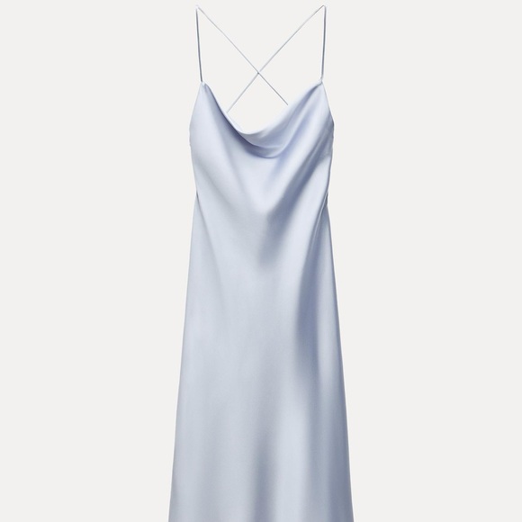 Zara Other - Zara Light Blue Satin Slip Dress